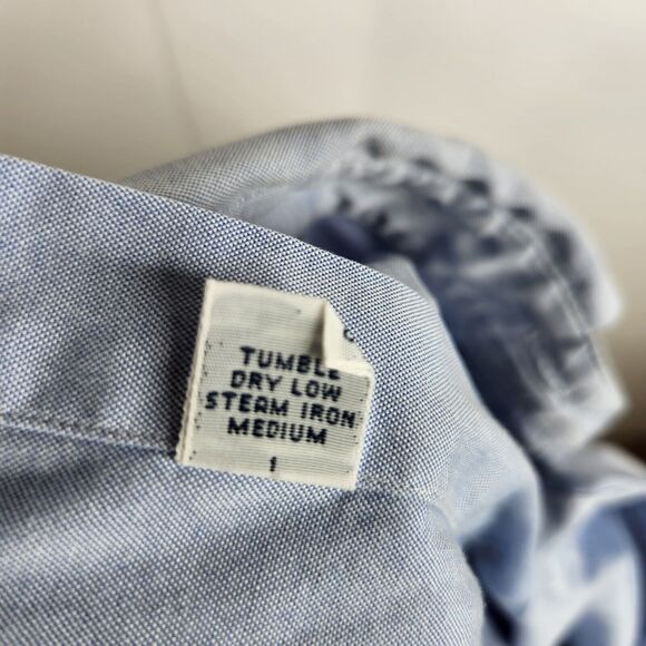 Ralph Lauren Mens Size 17-34‎ Yarmouth Cotton Button Down Oxford Shirt Blue FLAW - Picture 10 of 11